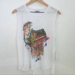 NWOT Lauren Moshi Camel Riley Muscle Tank Small